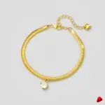 Bracelet Cheville Travesti Snake Pendentif Strass Or Acier - image principale
