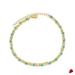 Bracelet Cheville Travesti Triple Chaine Perles Boules Or - galerie