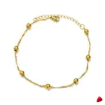 Bracelet Cheville Travesti Twist Boules Or Double Chaine - galerie