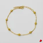 Bracelet Cheville Travesti Twist Boules Or Double Chaine - image principale