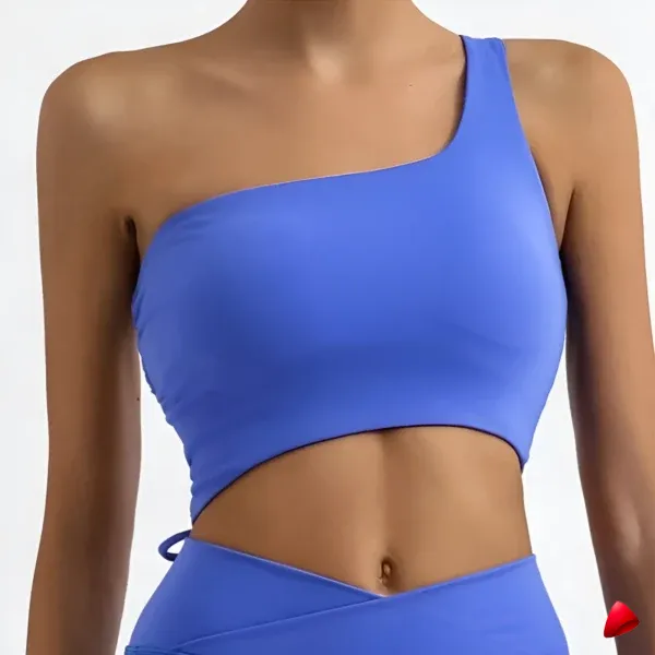 Brassière Sport Travesti Dos Lacé Asymétrique One Shoulder — galerie