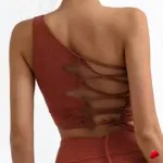 Brassière Sport Travesti Dos Lacé Asymétrique One Shoulder — galerie