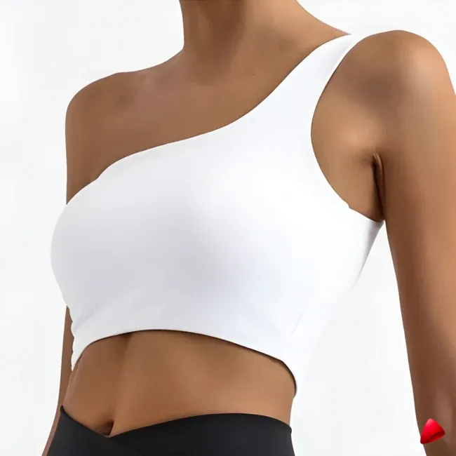 Brassière Sport Travesti Dos Lacé Asymétrique One Shoulder — galerie