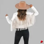 Cardigan Franges Travesti Cropped Hippie Biker — image principale
