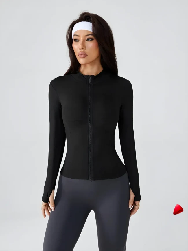 Cardigan Travesti Athletic Slim Zip Up Stretch — galerie