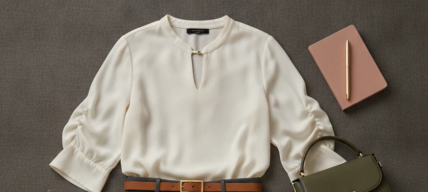 Chemisier en viscose associé à un pantalon pour le bureau - Amenzia
