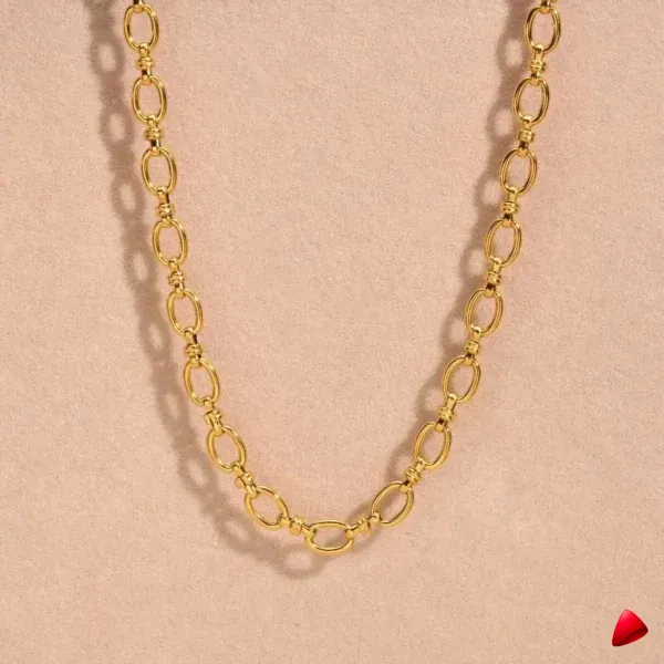 Collier Travesti Chaine Retro Maillons Or Torque - galerie