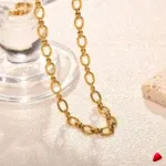 Collier Travesti Chaine Retro Maillons Or Torque - galerie