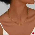 Collier Travesti Chaine Retro Maillons Or Torque - image principale
