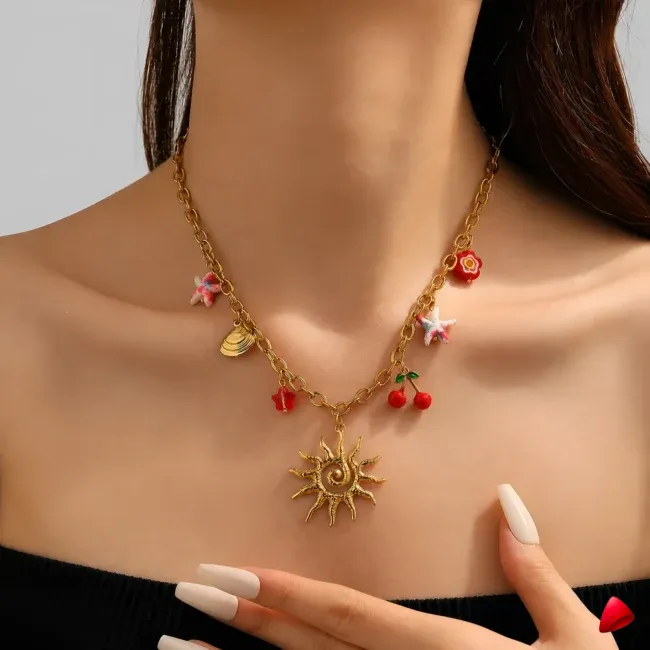 Collier Travesti Totem Soleil Charms Etoile Mer Boheme - image principale
