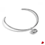 Collier Travesti Choker Torque Argent Pendentif Zircon - galerie