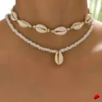 Collier Travesti Coquillages Double Rang Boheme Plage - galerie