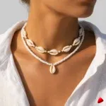 Collier Travesti Coquillages Double Rang Boheme Plage - image principale