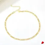 Collier Travesti Figaro Maillons Or Layered Acier - galerie