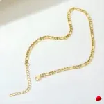 Collier Travesti Figaro Maillons Or Layered Acier - galerie