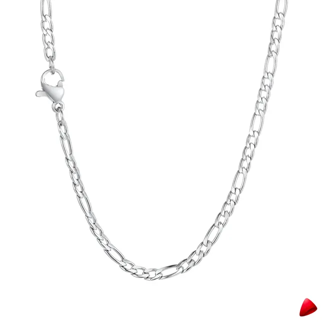 Collier Travesti Figaro Maillons Or Layered Acier - galerie