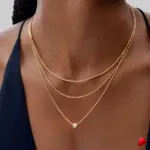 Collier Travesti Y Triple Layered Zircon Or 18K PVD - image principale