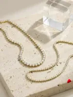 Collier Travesti Tennis Zircon CZ Ras du Cou Brillant - galerie