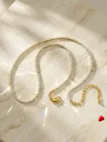 Collier Travesti Tennis Zircon CZ Ras du Cou Brillant - galerie