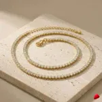 Collier Travesti Tennis Zircon CZ Ras du Cou Brillant - galerie