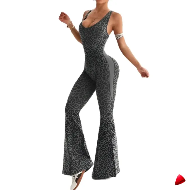 Combinaison Sport Travesti Leopard Yoga Seamless Bodysuit Pads — galerie