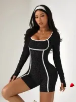 Combinaison Sport Travesti Seamless Leopard Liseré Contrasté — galerie