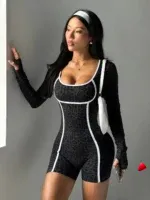 Combinaison Sport Travesti Seamless Leopard Liseré Contrasté — galerie