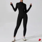 Combinaison Sport Travesti Zip Long Manches Yoga Jumpsuit — galerie