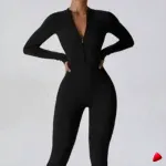Combinaison Sport Travesti Zip Long Manches Yoga Jumpsuit — galerie