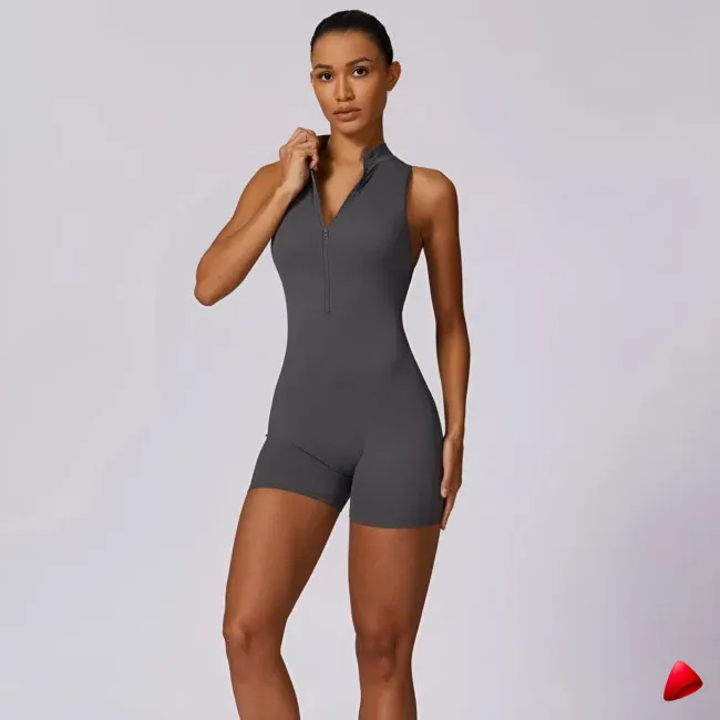 Combinaison Sport Travesti Zip Frontal Dos Nu Scrunch Yoga — galerie
