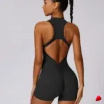 Combinaison Sport Travesti Zip Frontal Dos Nu Scrunch Yoga — galerie