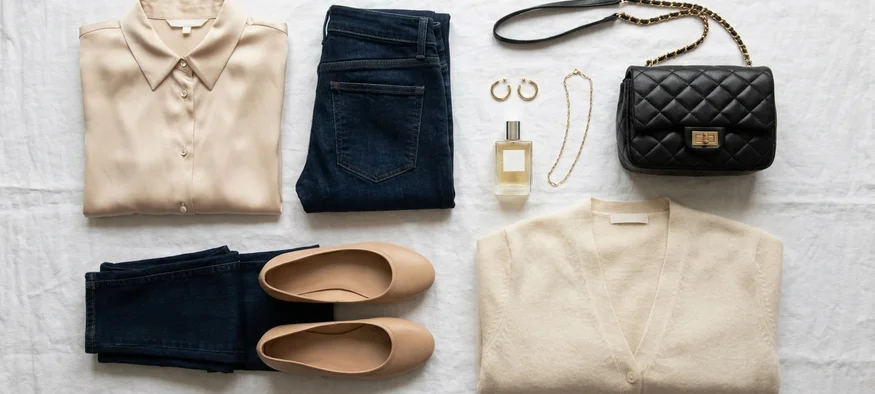 Commencer à se travestir : premier look casual féminin discret jean blouse