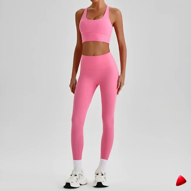 Ensemble Yoga Travesti 2 Pièces Brassière Strappy + Legging — galerie