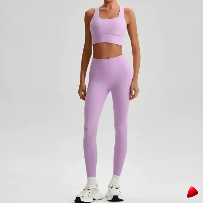 Ensemble Yoga Travesti 2 Pièces Brassière Strappy + Legging — galerie