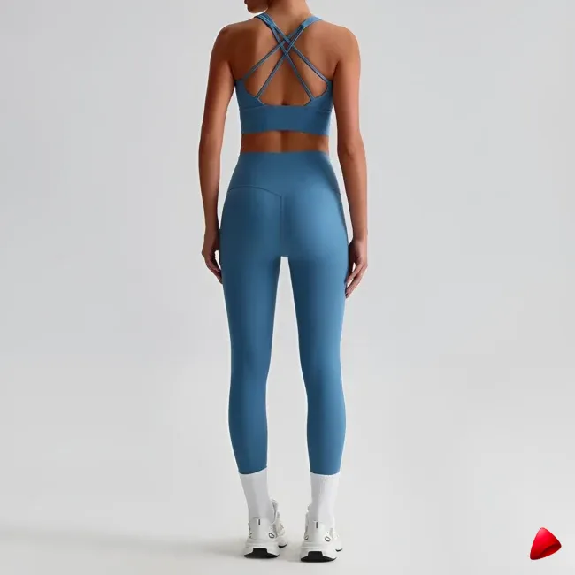 Ensemble Yoga Travesti 2 Pièces Brassière Strappy + Legging — galerie