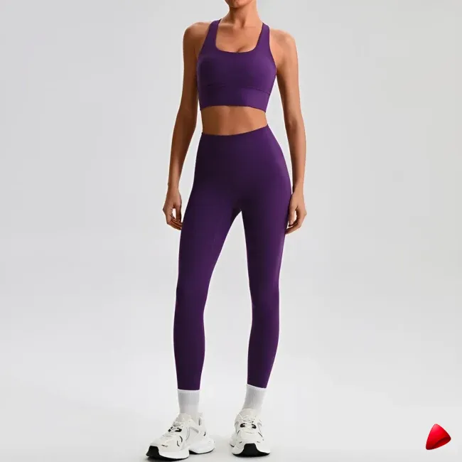 Ensemble Yoga Travesti 2 Pièces Brassière Strappy + Legging — galerie