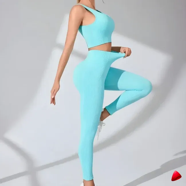 Ensemble Yoga Travesti Sans Couture Brassière + Legging Croisé — galerie