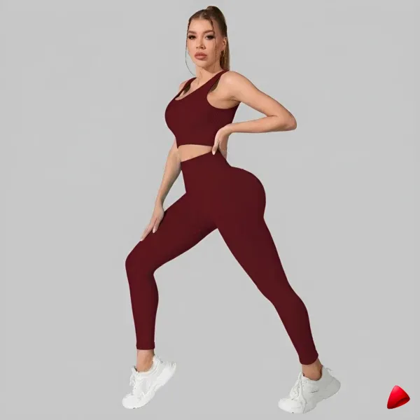 Ensemble Yoga Travesti Sans Couture Brassière + Legging Croisé — image principale