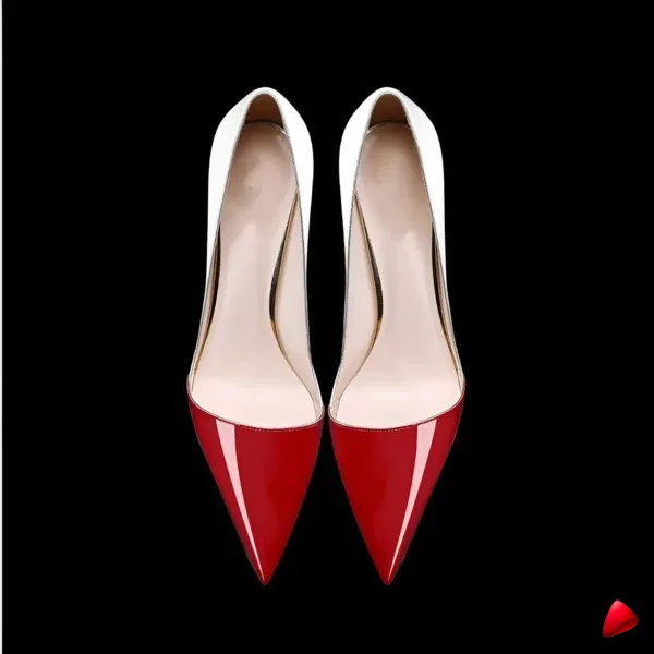Escarpin Travesti Bicolor Pointu 10cm Mariage Grande Pointure - galerie