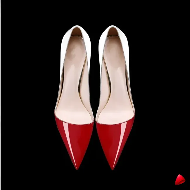 Escarpin Travesti Bicolor Pointu 10cm Mariage Grande Pointure - galerie