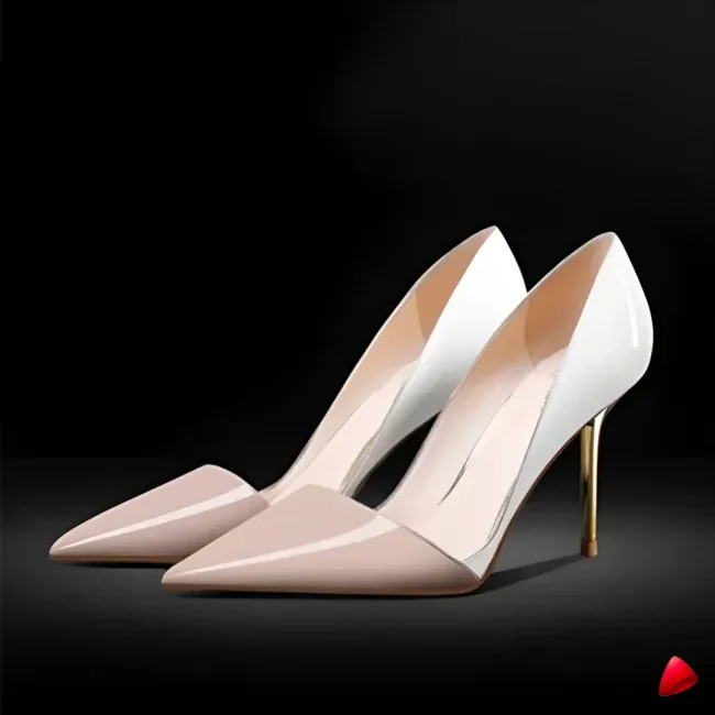 Escarpin Travesti Bicolor Pointu 10cm Mariage Grande Pointure - galerie