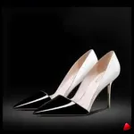 Escarpin Travesti Bicolor Pointu 10cm Mariage Grande Pointure - galerie