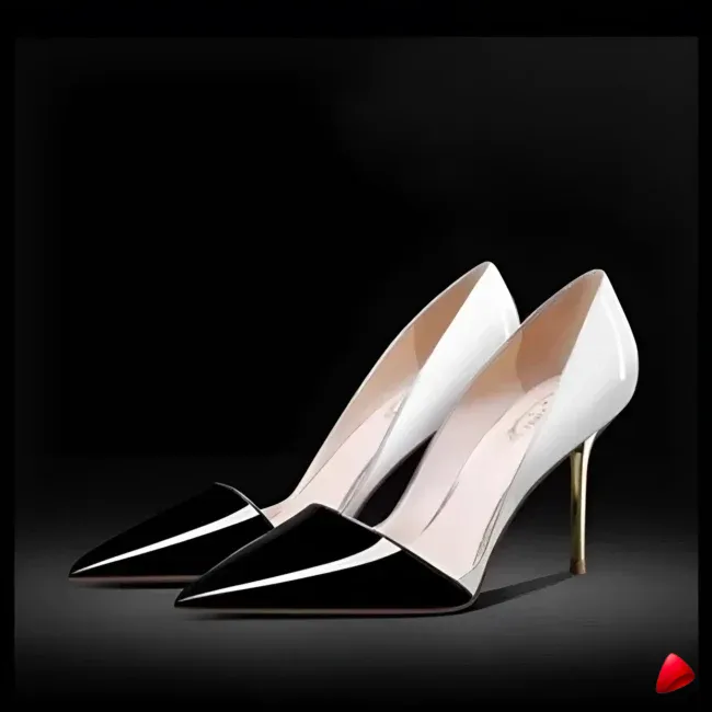 Escarpin Travesti Bicolor Pointu 10cm Mariage Grande Pointure - galerie