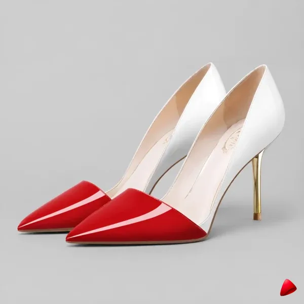 Escarpin Travesti Bicolor Pointu 10cm Mariage Grande Pointure - image principale