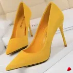 Escarpin Travesti Daim Pointu Talon Aiguille Bureau Soiree - galerie