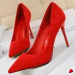 Escarpin Travesti Daim Pointu Talon Aiguille Bureau Soiree - galerie