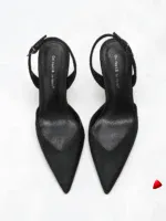 Escarpin Travesti Dentelle Maille Brodee Florale Talon Aiguille - galerie