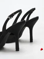 Escarpin Travesti Dentelle Maille Brodee Florale Talon Aiguille - galerie