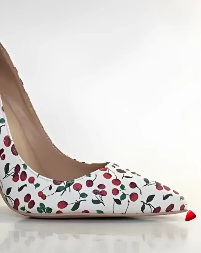 Escarpin Travesti Imprime Cerises Pointu Aiguille Grande Pointure - galerie