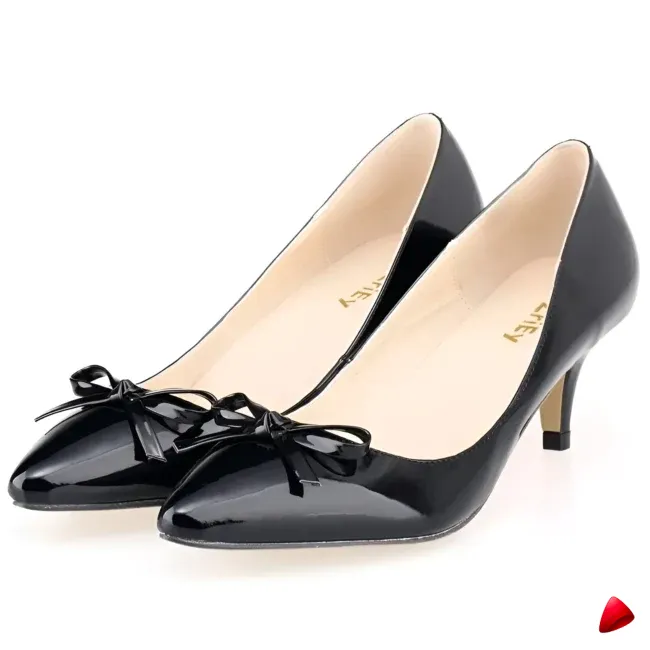 Escarpin Travesti Kitten Heel 5cm Nœud Papillon Bout Pointu — galerie